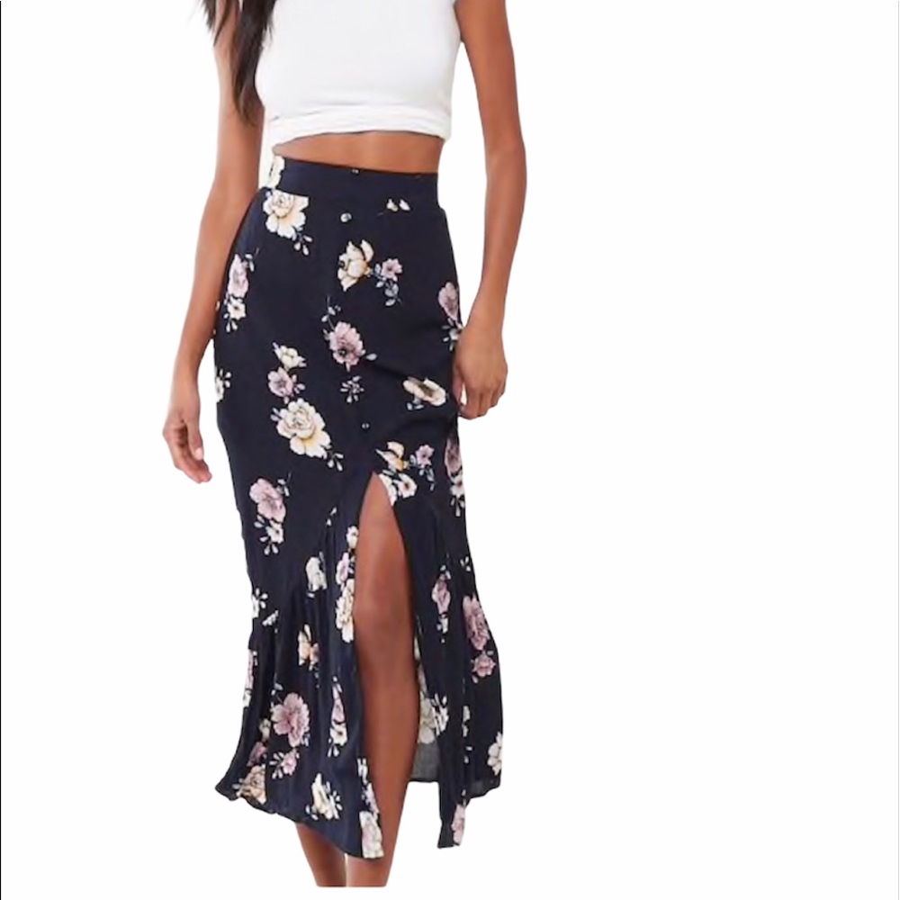 Floral Print Maxi Skirt
